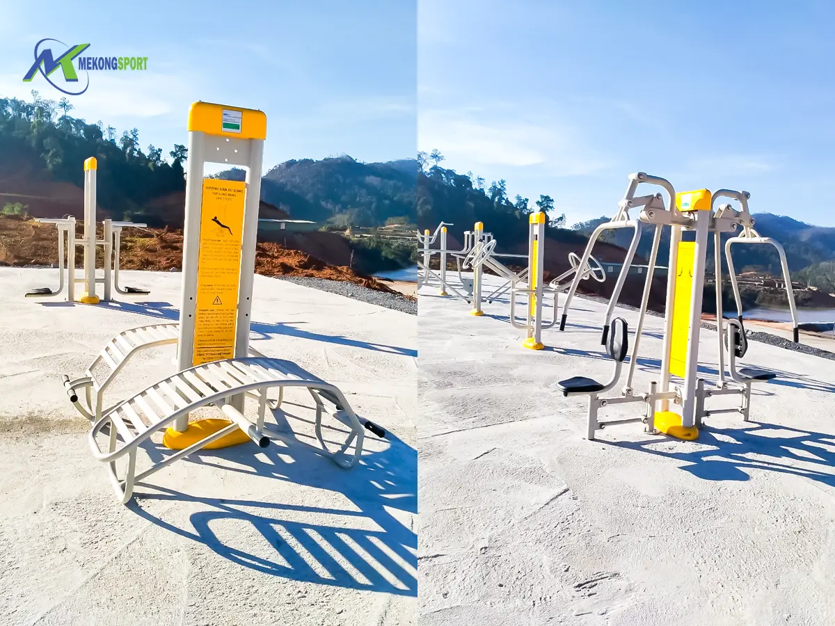 thiết bị thể thao ngoài trời trụ đôi