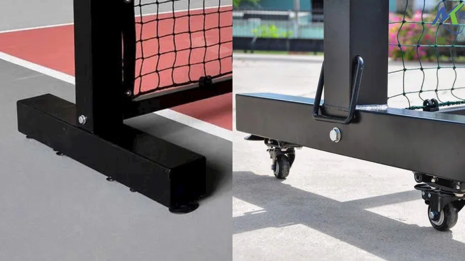 so sánh trụ pickleball cố định và di động
